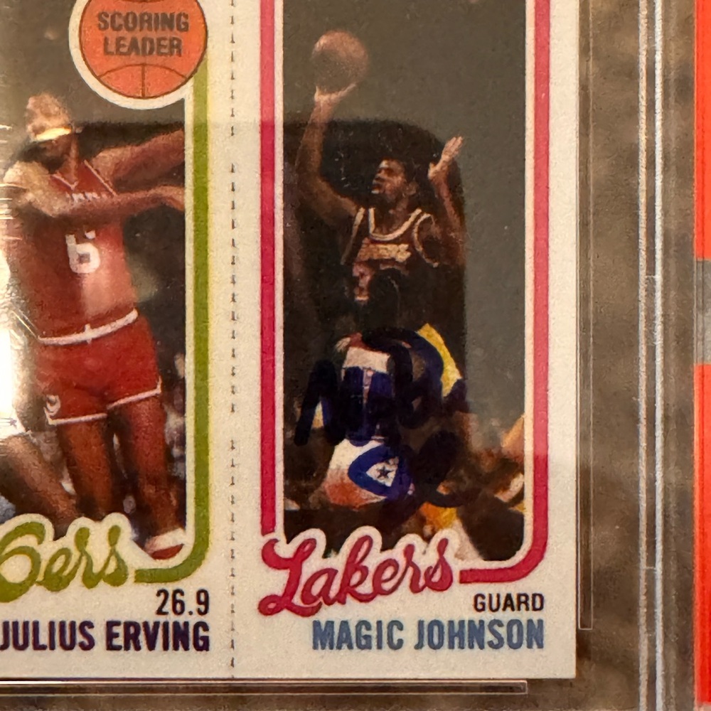 Topps 1980 Reprint- Magic Johnson/Larry Bird Authentic Autos - Picture 4 of 4